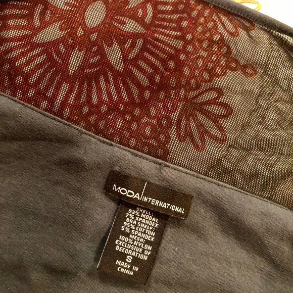 Moda International Bra Top Veil Panel Tiered Tank - Picture 6 of 6